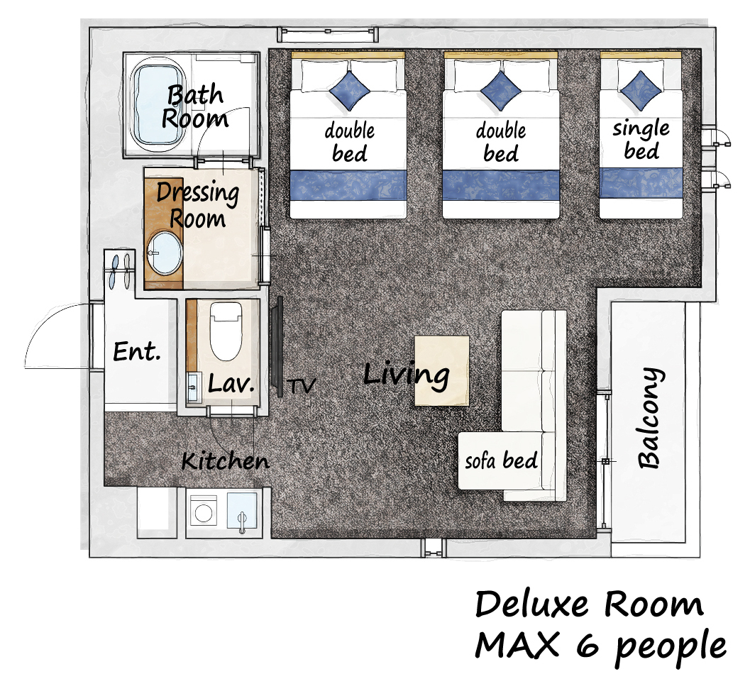 【間取り】デラックスルーム