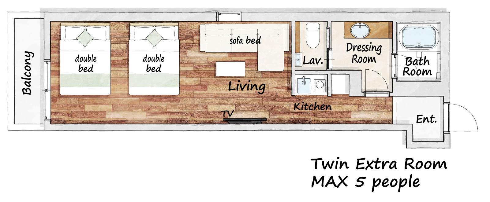 【間取り】ツインエクストラルーム