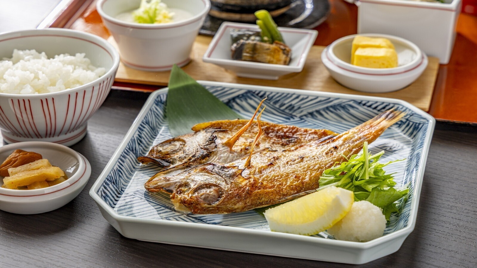 【朝食グレードアップ】高級魚「のどぐろ」の焼き魚膳（朝食付）O5F