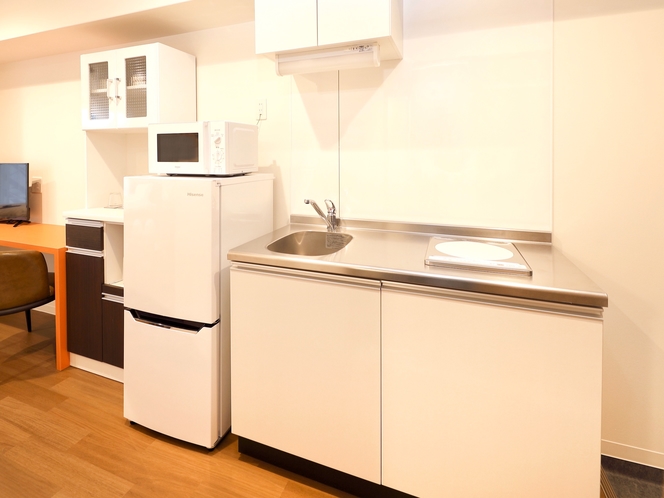 ■客室設備■ 全室キッチン・調理器具・炊飯器・電気ケトル等、ご用意しております。
