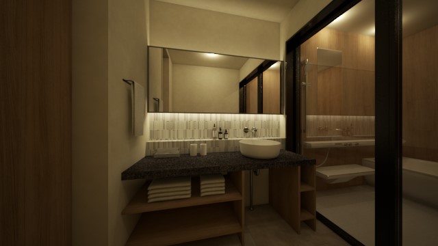 ラグジュアリールーム（ブラック）バスルーム　イメージパース