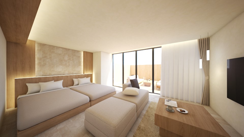 ラグジュアリーツインルーム（ホワイト）イメージパース