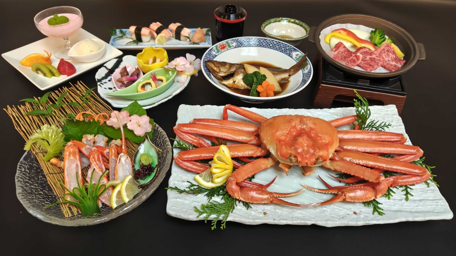 【楽天スーパーSALE】【1泊夕食】朝寝坊｜冬の味覚！カニ極み御膳◆お一人様2.5杯の贅沢フルコース