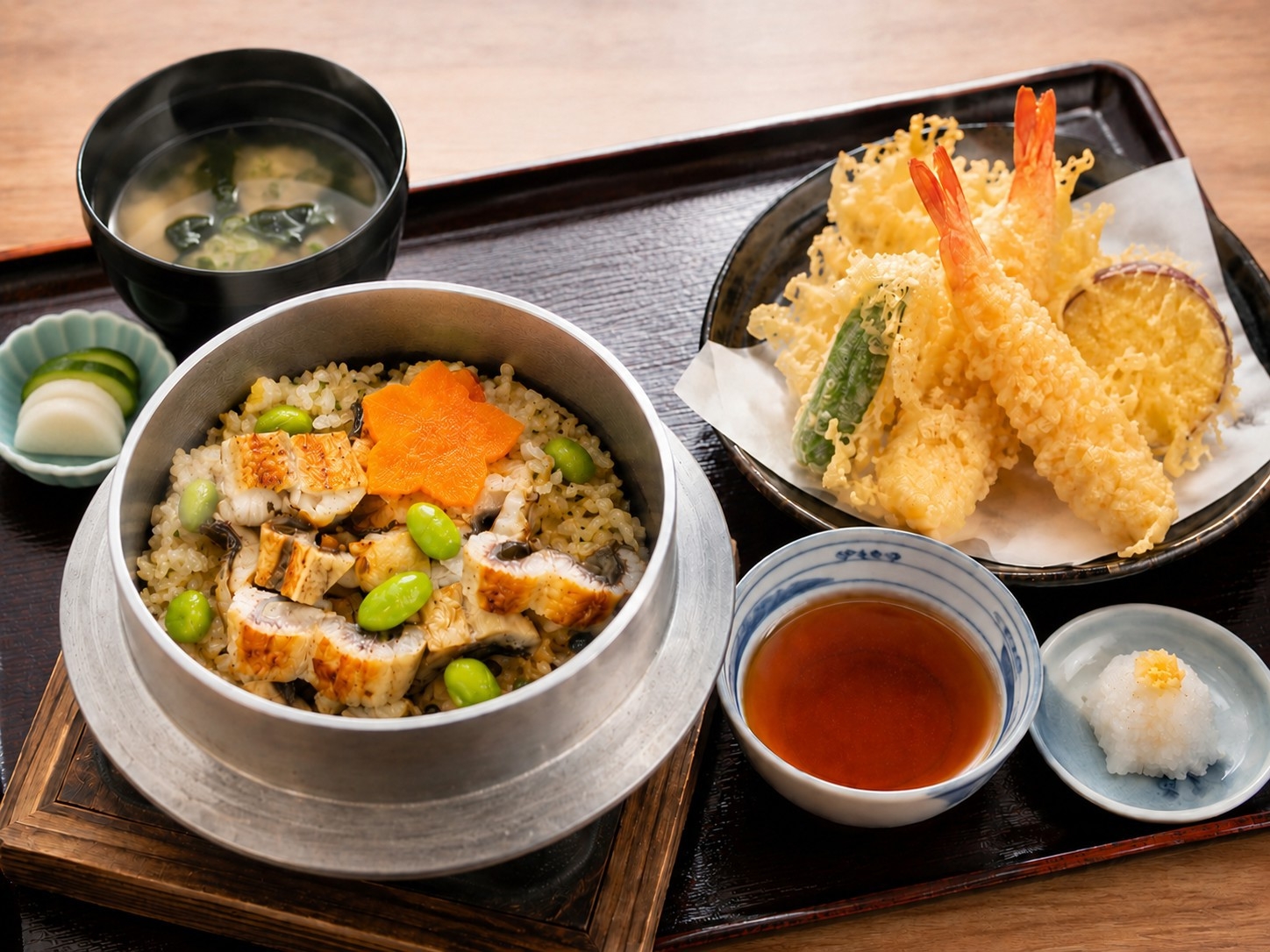 期間限定【1泊夕食】ご夕食は一つずつ丁寧に炊き上げる但馬地鶏の釜めしと季節の天ぷら定食