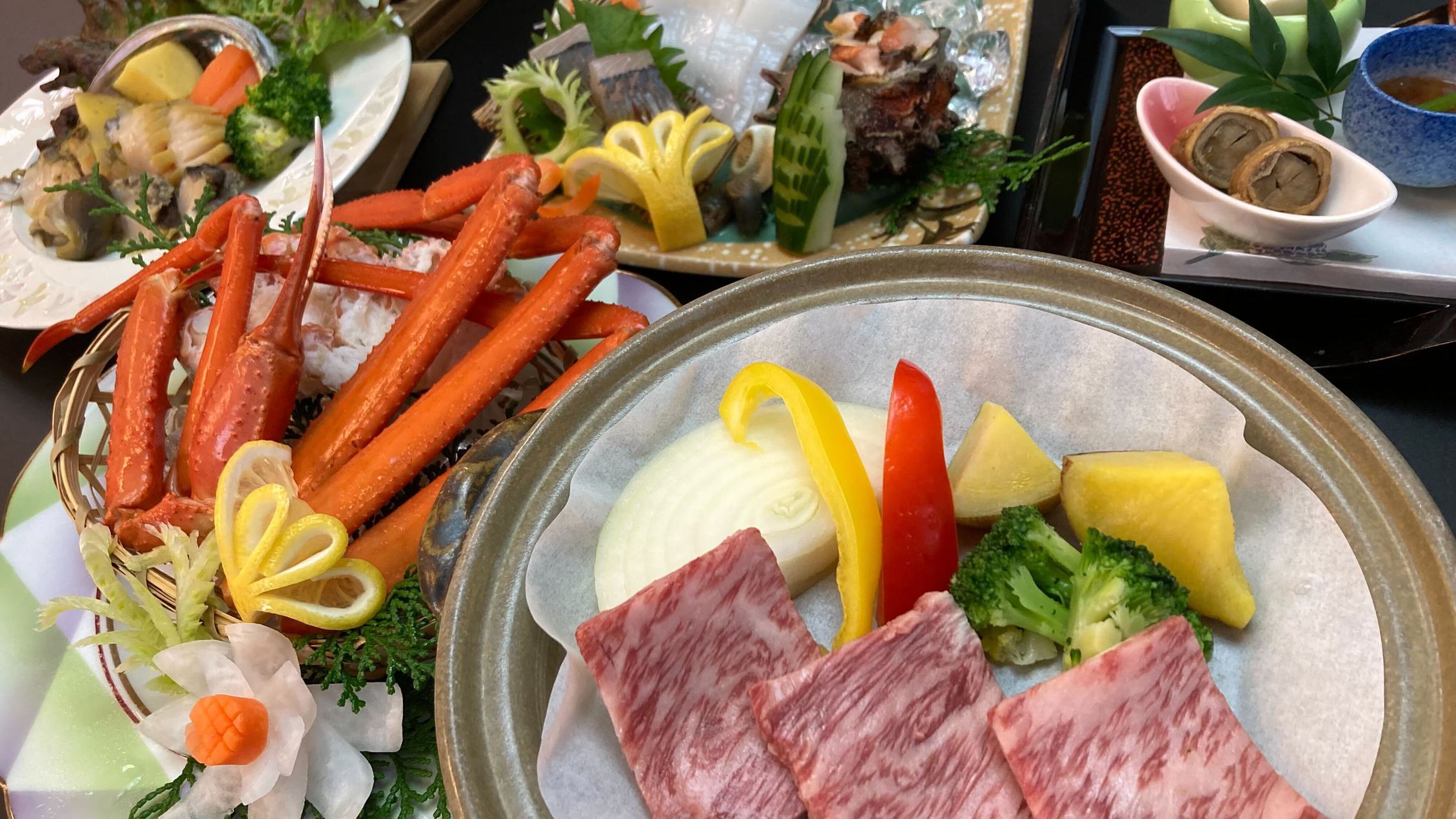【夕食・朝食付】日本海の幸と熊本県産和王牛　特撰御膳6月〜8月