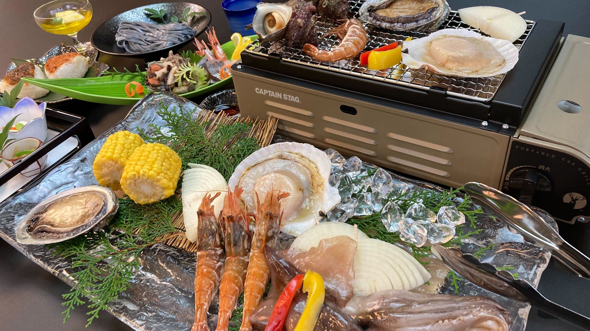 【夕食・朝食付】新鮮魚介をアツアツの焼き立てで！海鮮網焼きおすすめ御膳6月〜8月