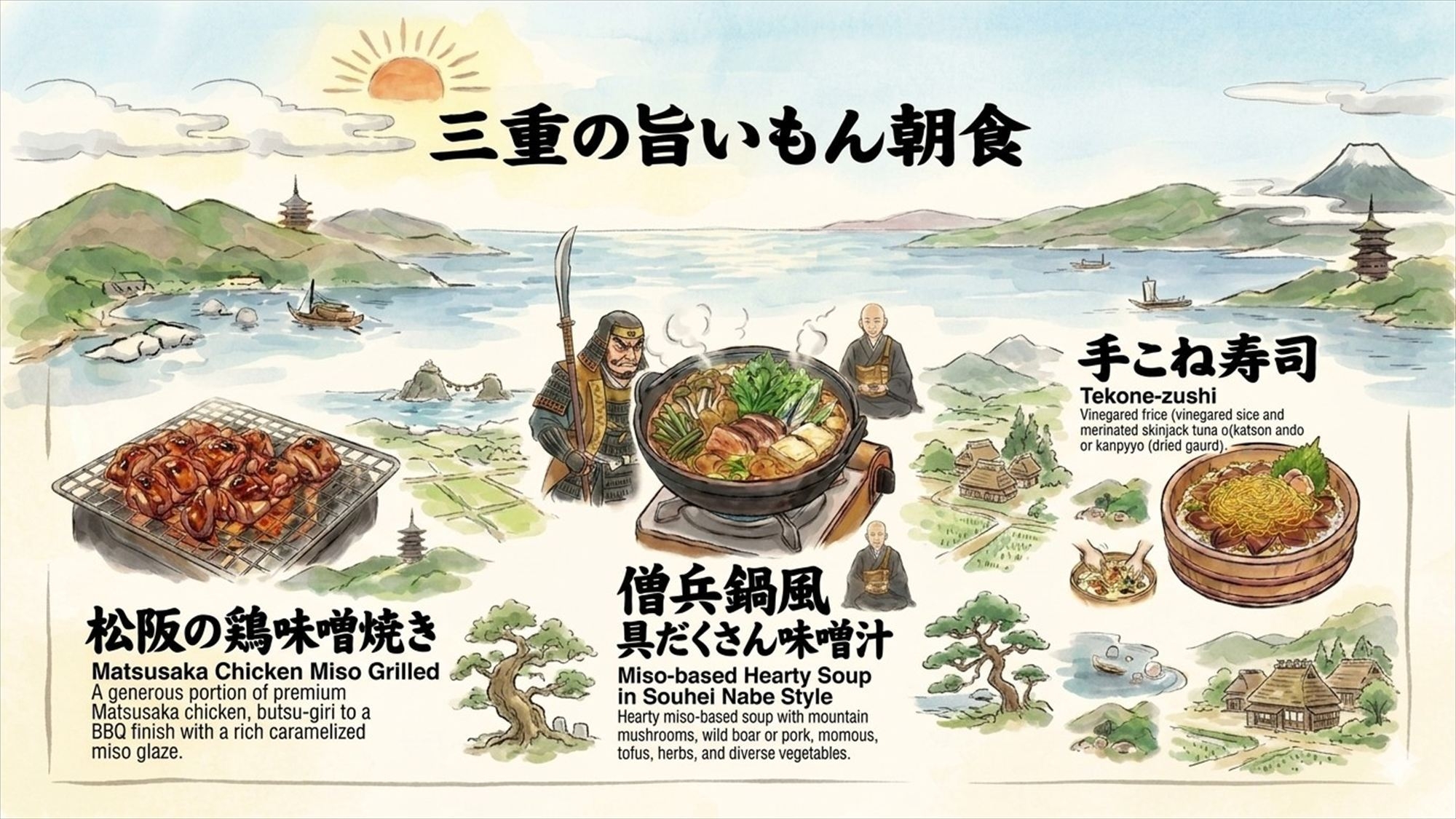 【30％OFF】【楽天スーパーSALE】≪鶏味噌焼き、手こね寿司、僧兵汁≫をご用意＜朝食付＞