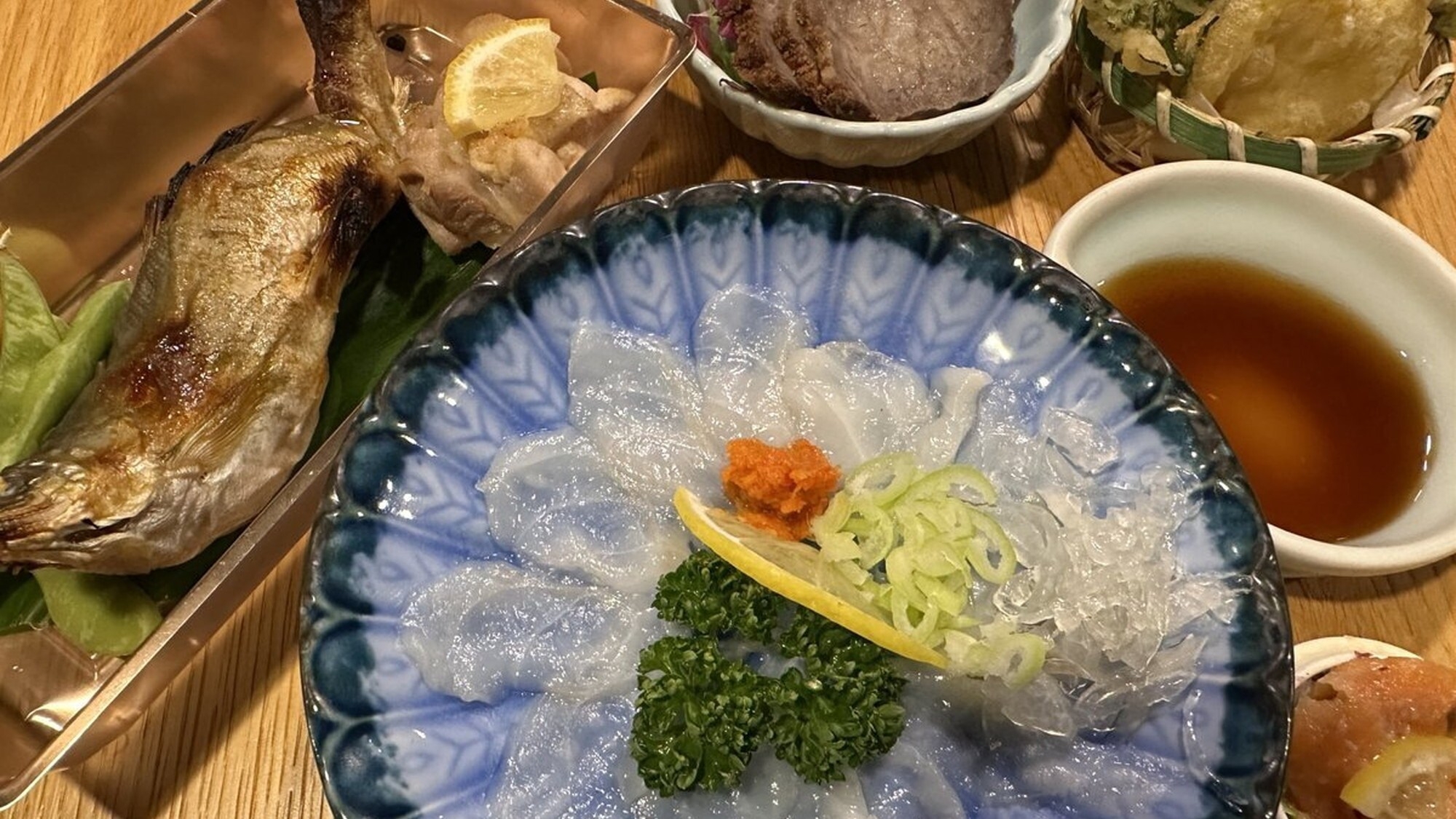 【2食付】トラフグ・清流那珂川でとれる鮎の塩焼き・季節の食材を使った和食セットをお部屋食にて