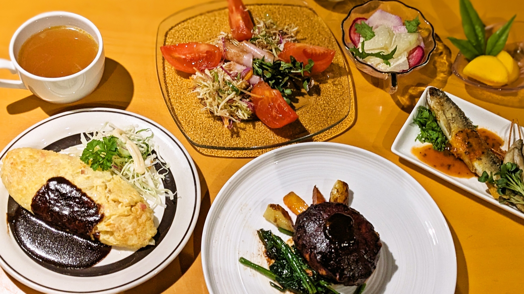 【夕食・洋食一例】ホテルニューオータニ出身のシェフが腕を振るった那珂川町の食を凝縮した特別なセット