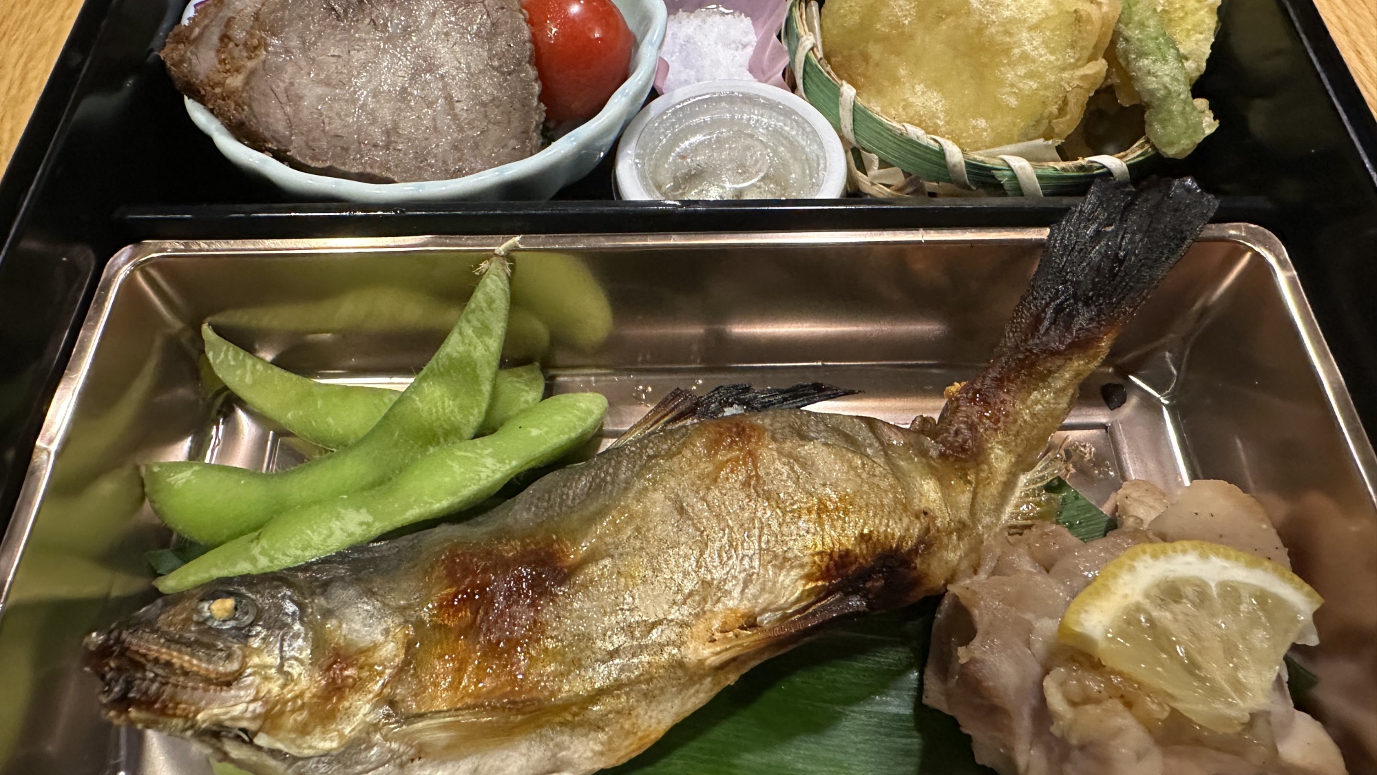 【ご夕食・和食】鮎の塩焼き　枝豆　那須とりのソテー　※写真は一例