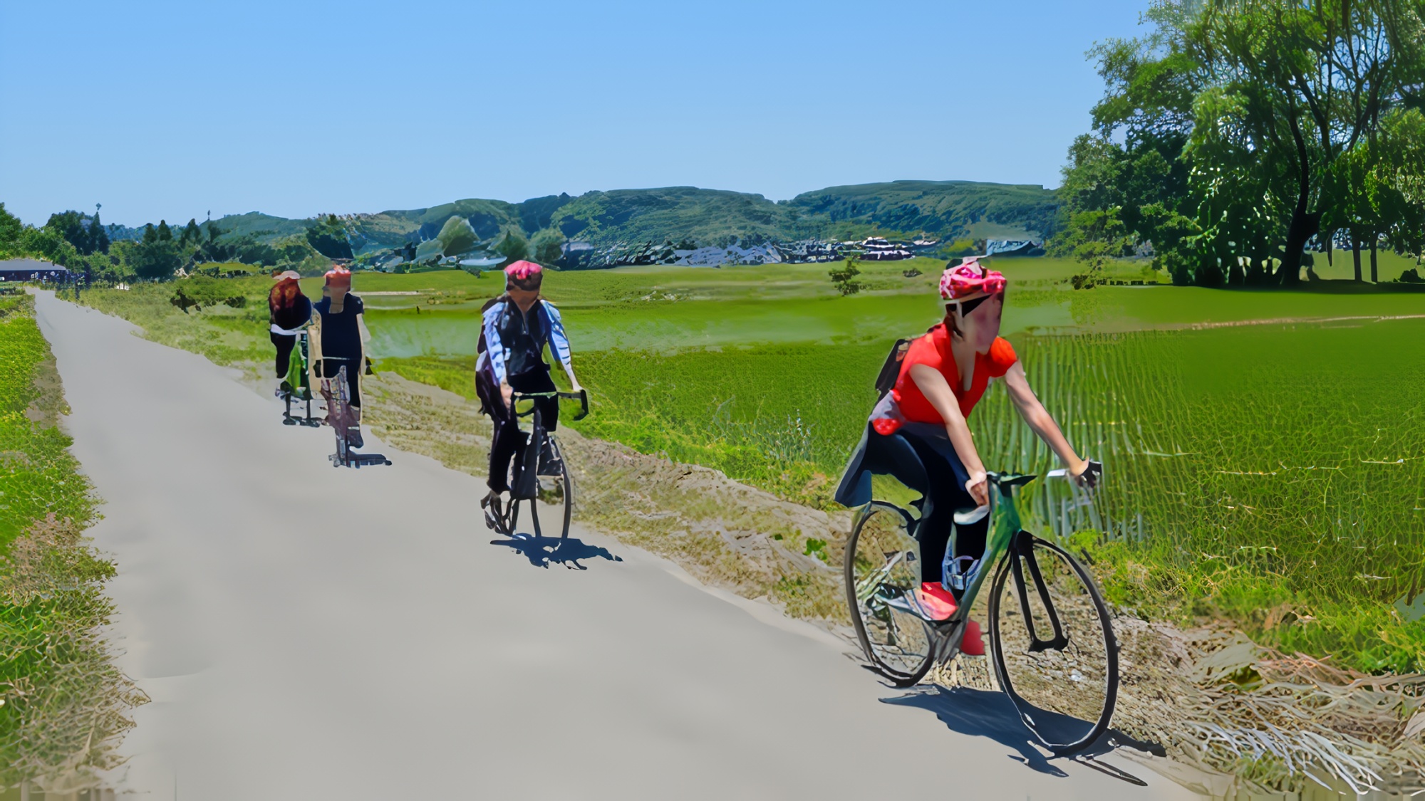 【アクティビティ体験】電動アシスト付きクロスバイクを使っての美しい村の棚田ライド