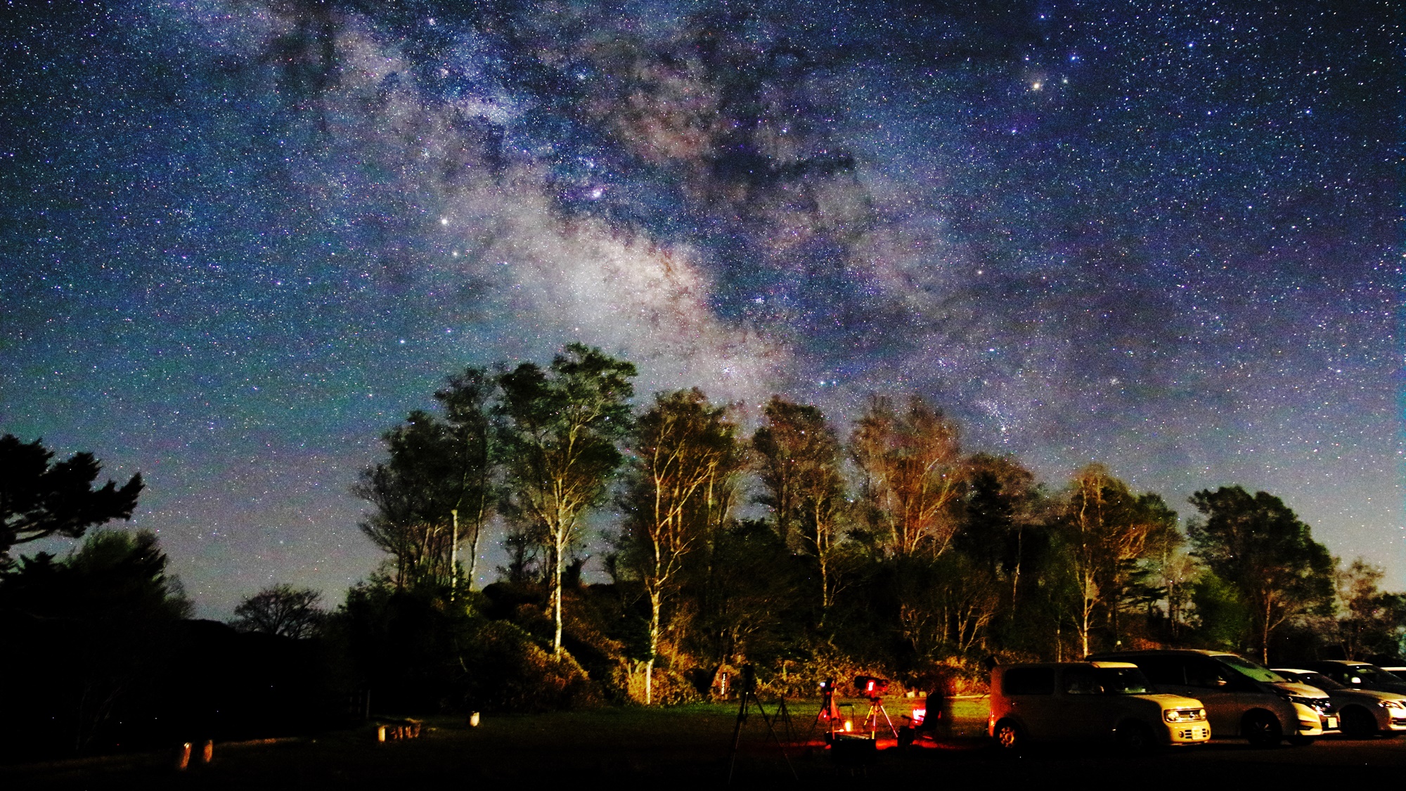 *当館から見える星空／晴れていれば見られる天の川