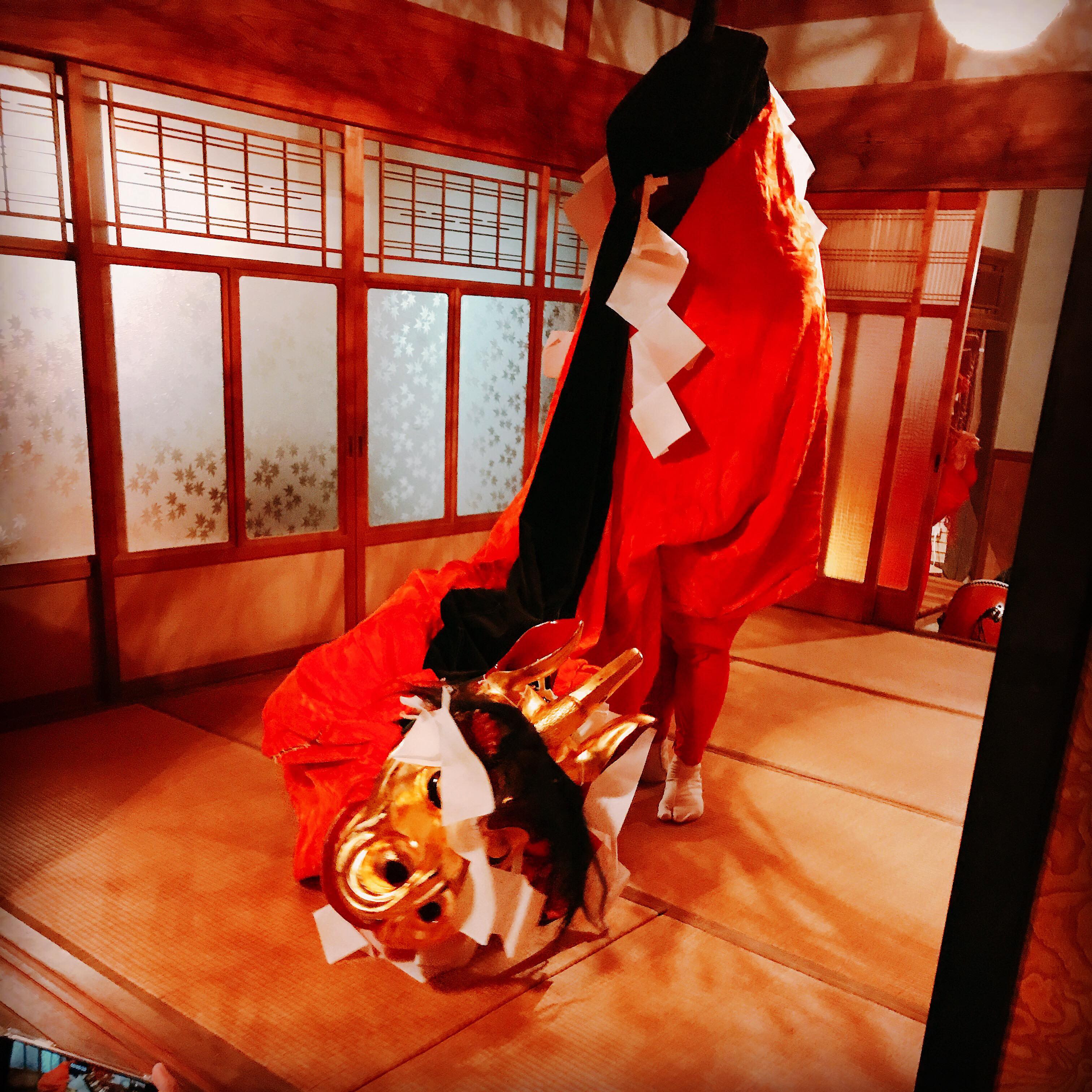 鳥取の伝統芸能　麒麟獅子舞を披露