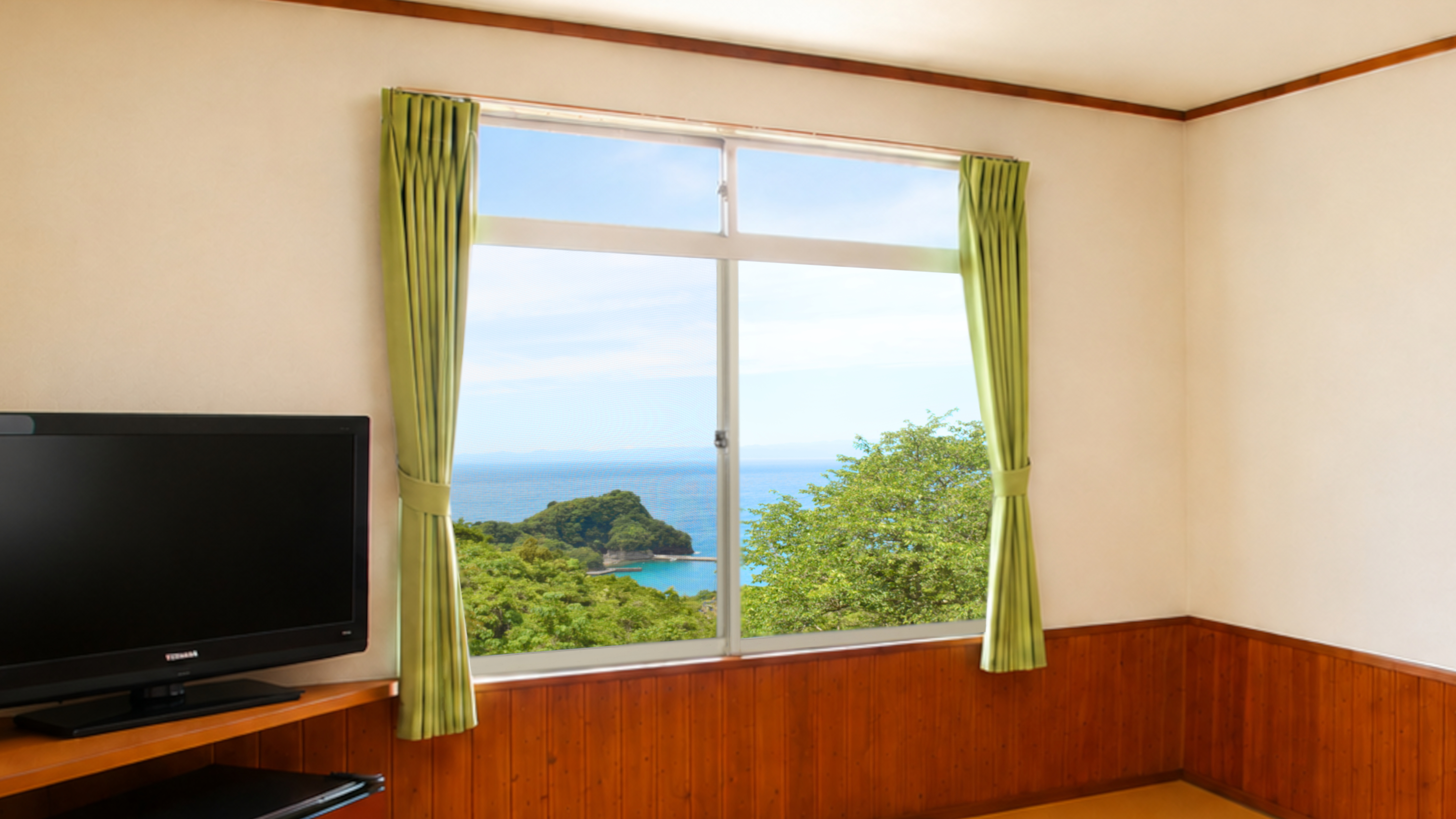 和室★ゆったりくつろげる13.5畳の広さ、もちろん外の眺めはオーシャンビューの絶景！