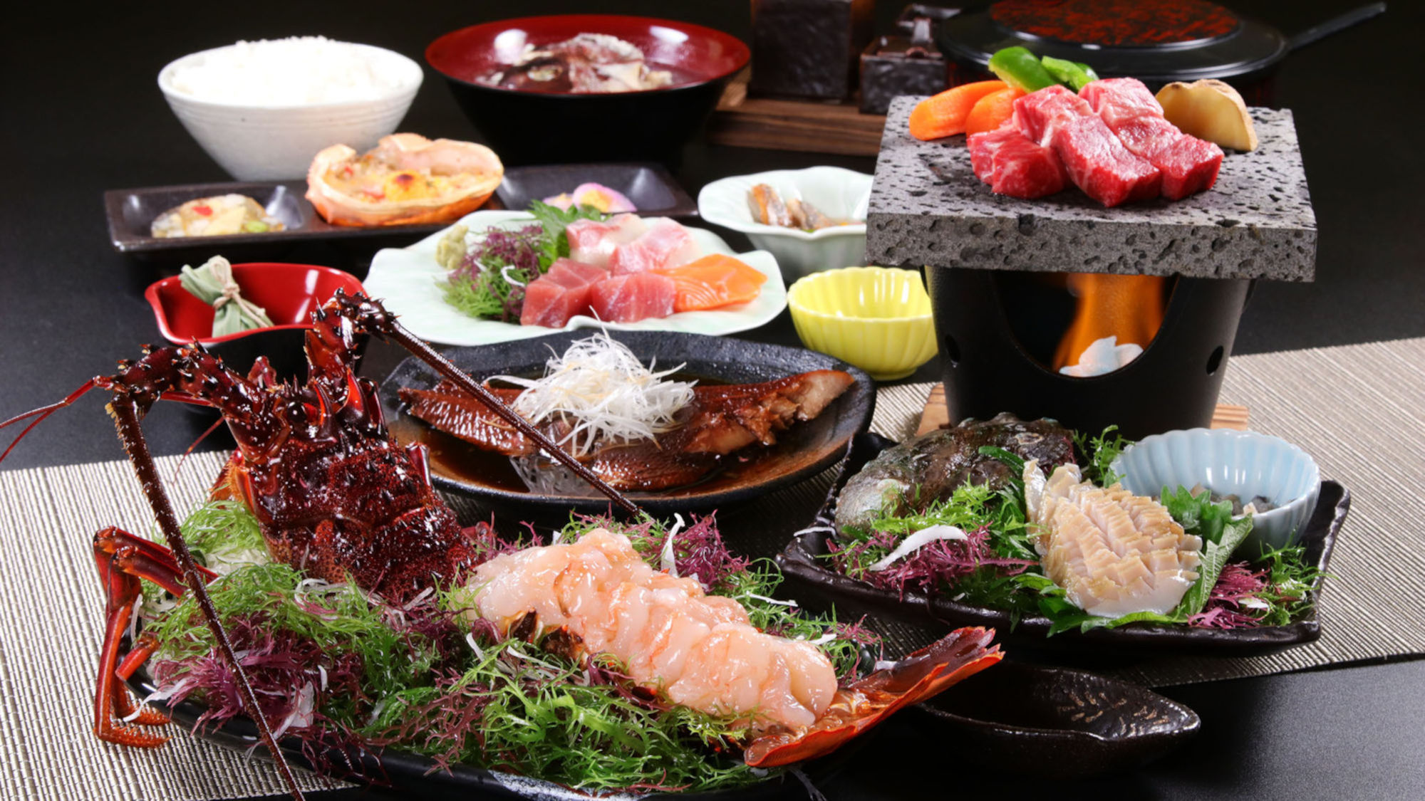 伊勢海老＆アワビ◆当館1番の豪華コースです！＊伊勢海老とアワビはグループ毎にご提供