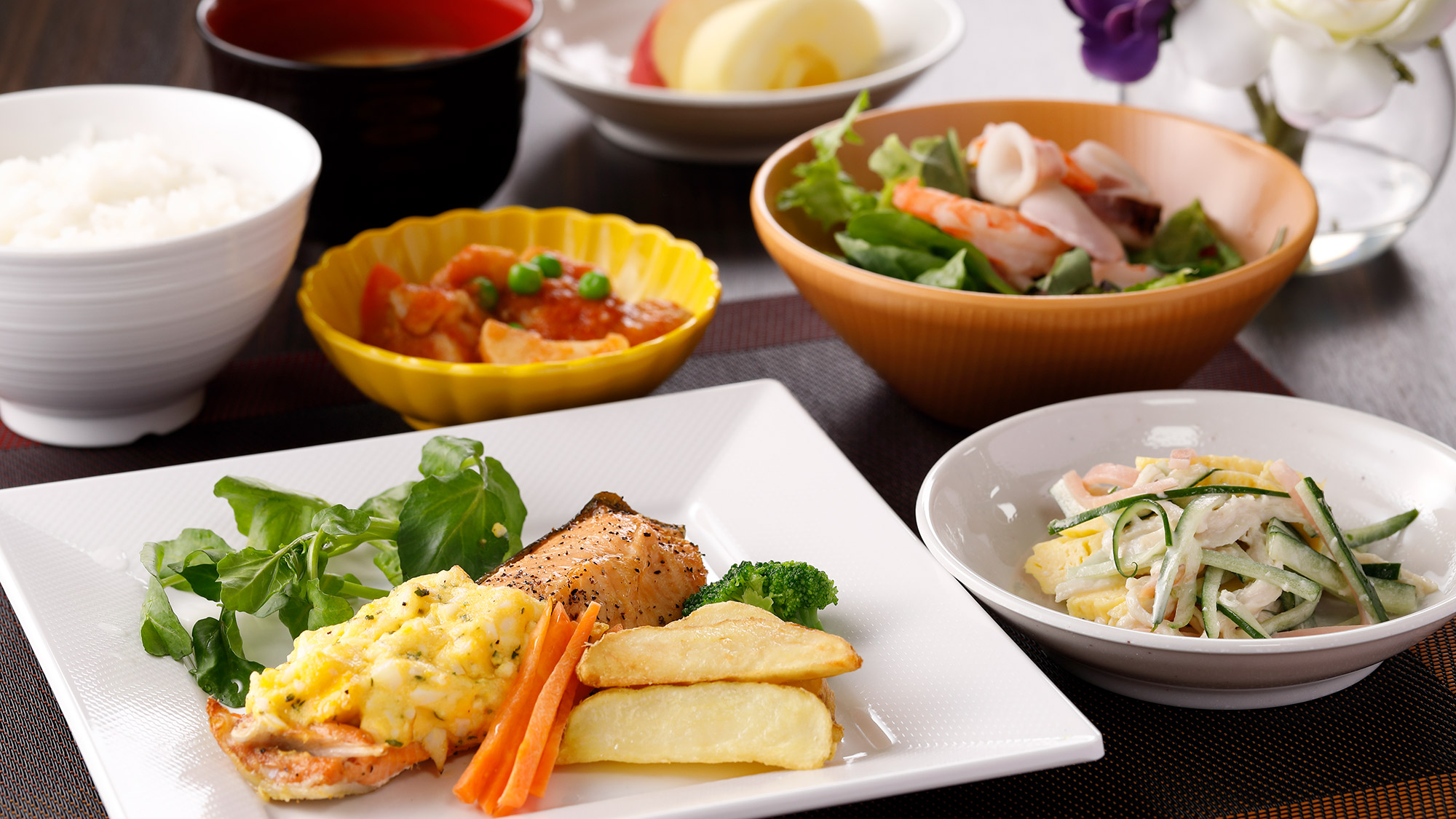 夕食盛り付け例
