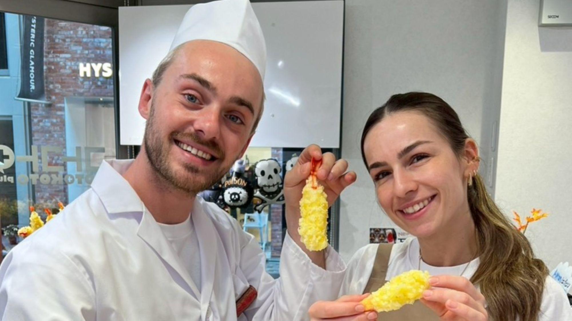 食品サンプル体験 エビの天ぷら