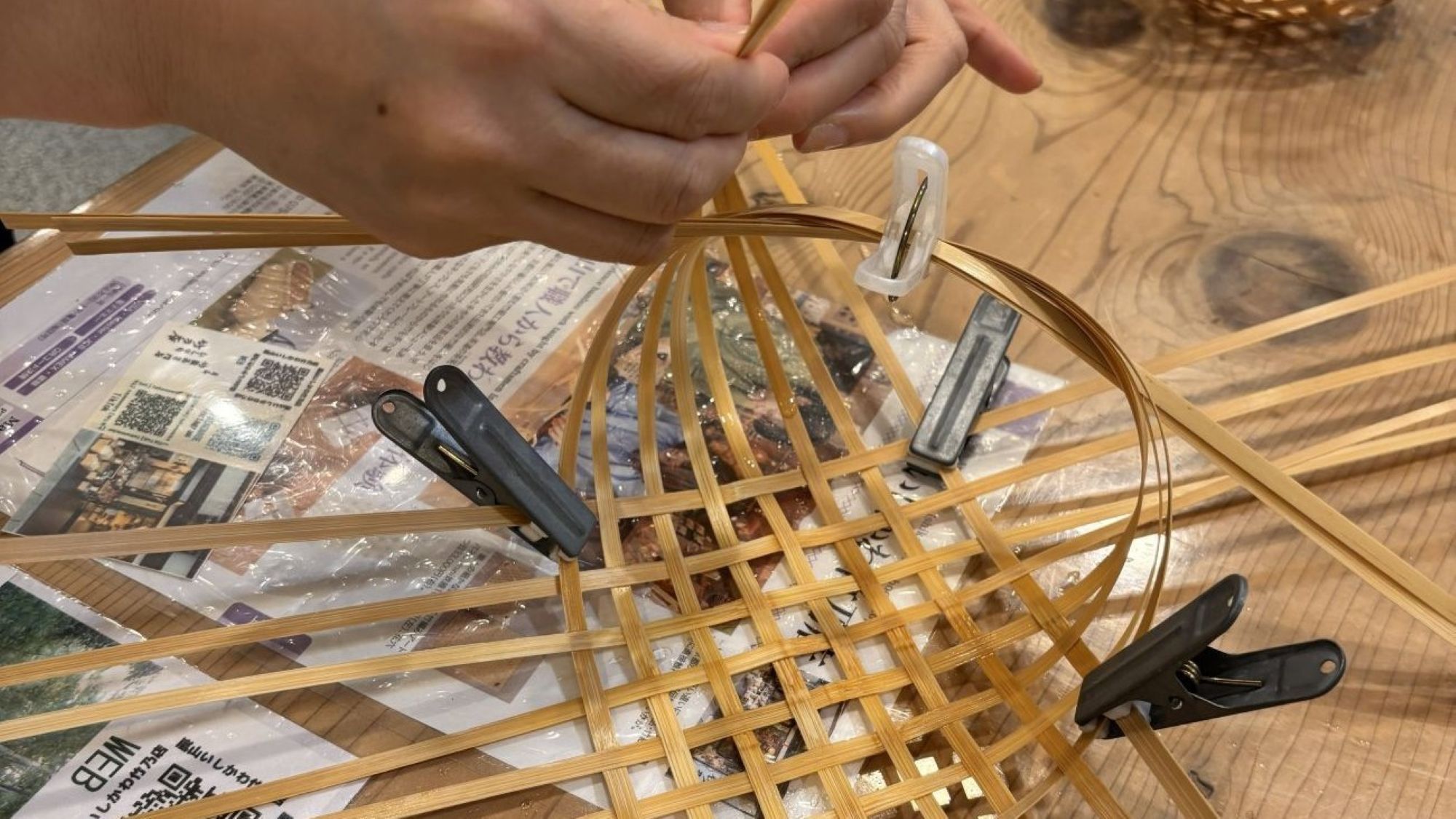 竹細工体験　四海波籠