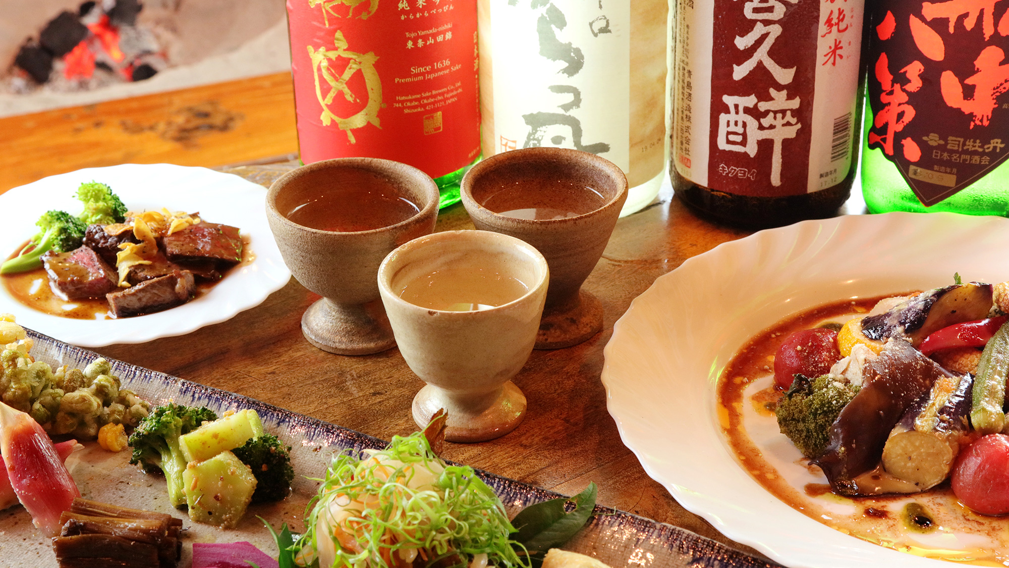 ◆3種飲み比べコース◆日本酒好きには堪らない！美味しいお酒を楽しみながらのんびりお食事