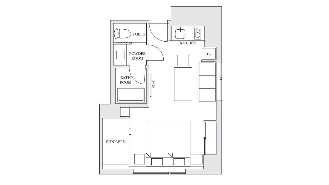 ファミリーアパートメント間取り図