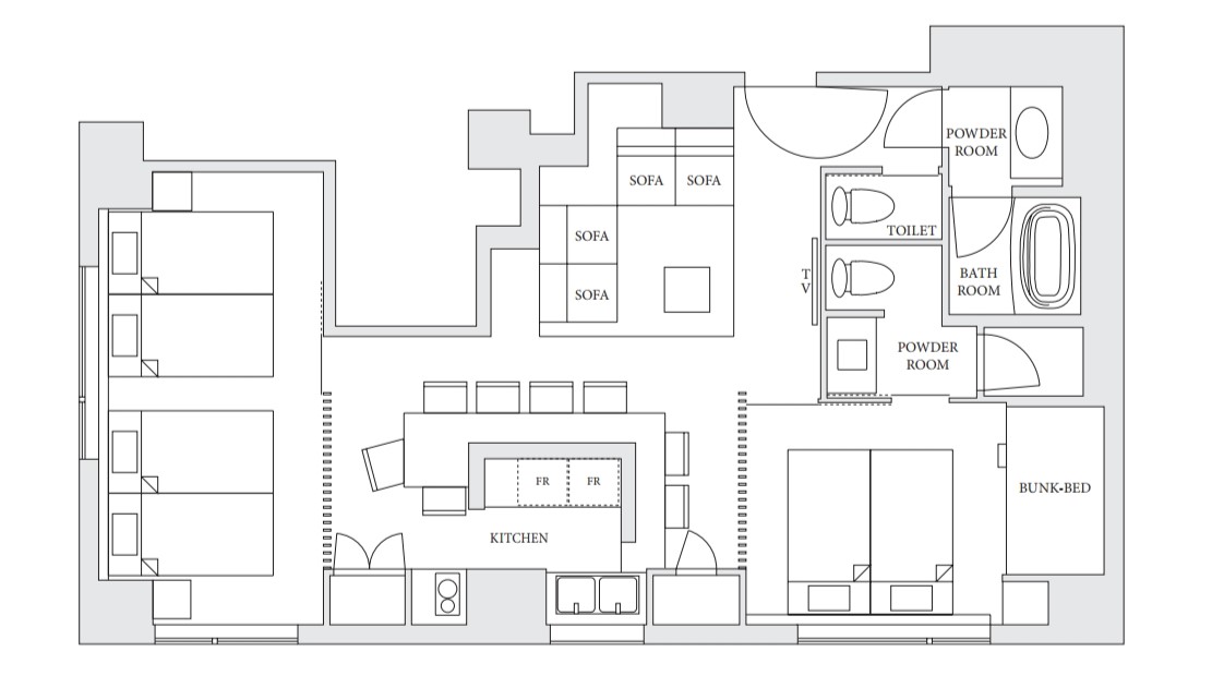 プレミアムファミリーアパートメント間取り図