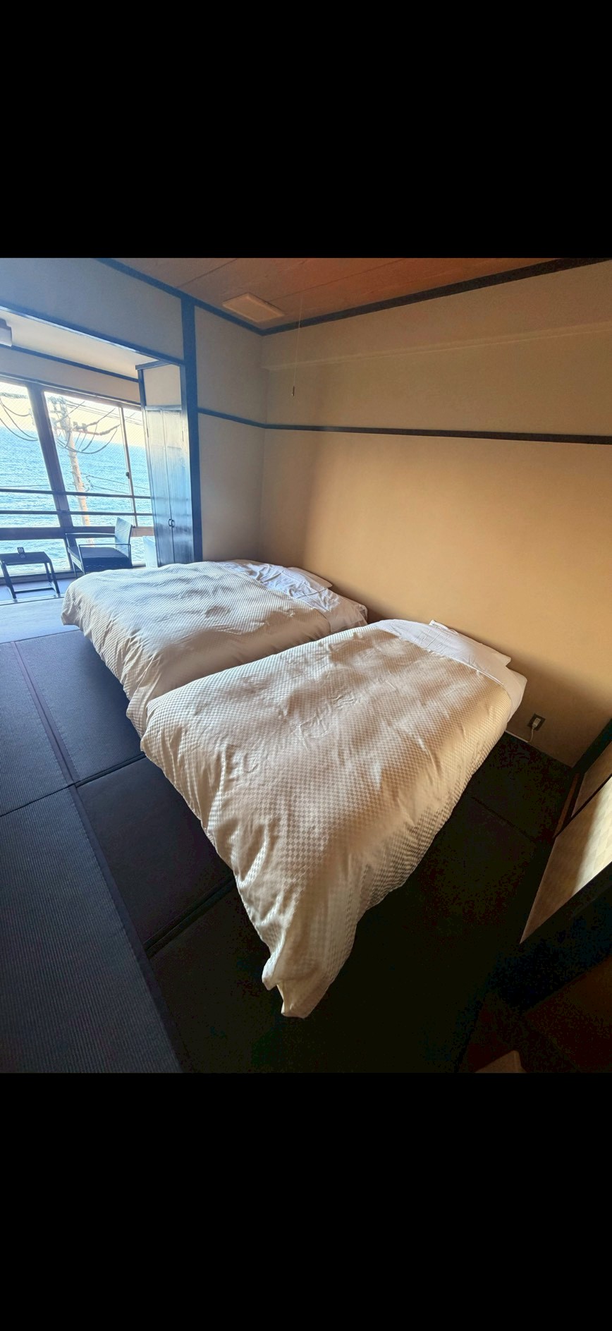 シングルベッド1台、クイーンベッド1台