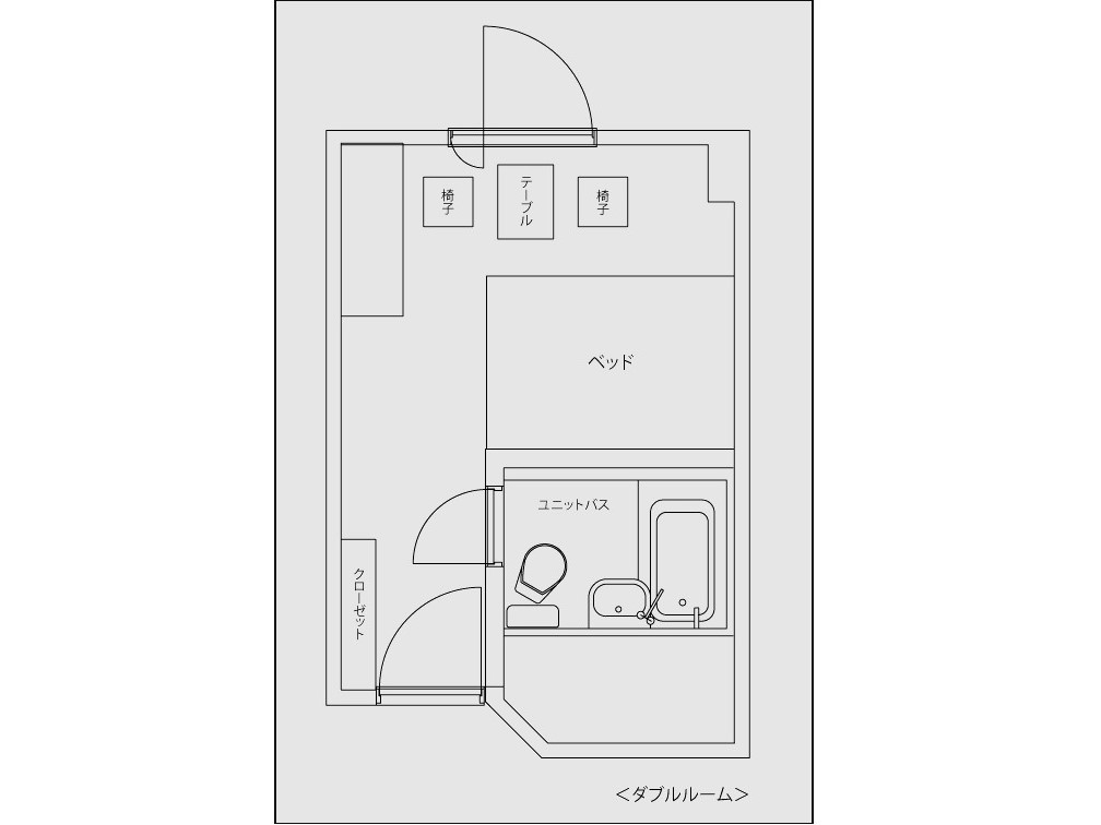 ◆ダブル（富士山・湖と反対側）間取り図