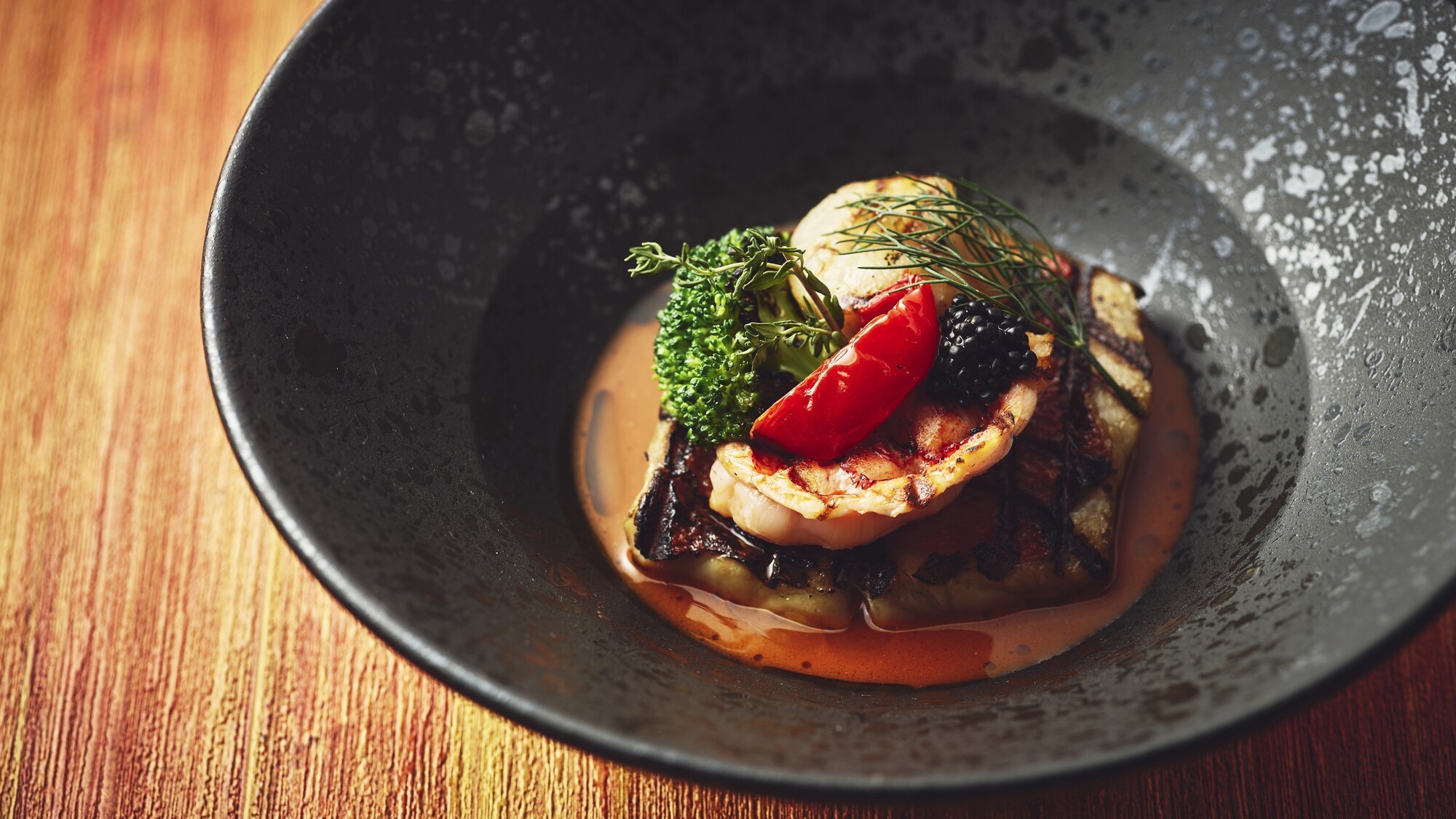 【2食付】薪グリル和牛×旬の魚シェフズスペシャルコースディナーと朝食ビュッフェ