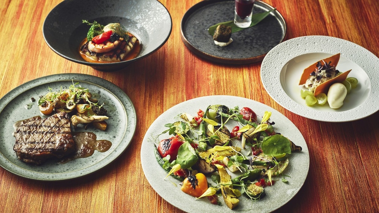 【2食付】薪グリル和牛×旬の魚シェフズスペシャルコースディナーと朝食ビュッフェ