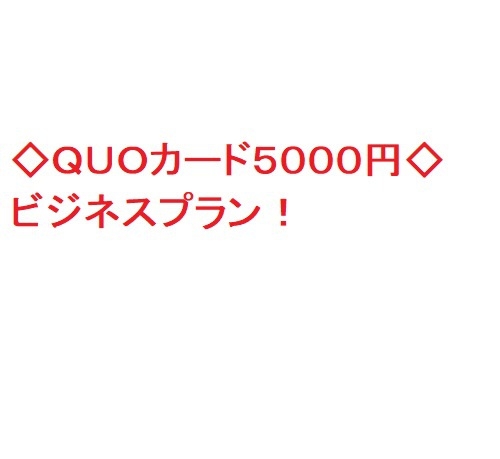 ◇ＱＵＯカード５０００円◇　ビジネスプラン！