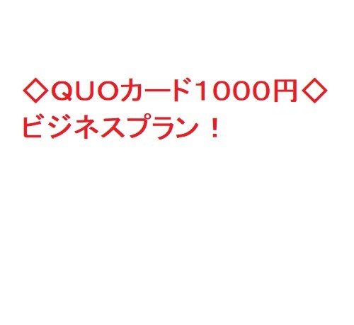 ◇ＱＵＯカード１０００円◇　ビジネスプラン！