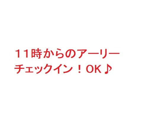 【アーリープラン】　午前１１時からのチェックインが可能！