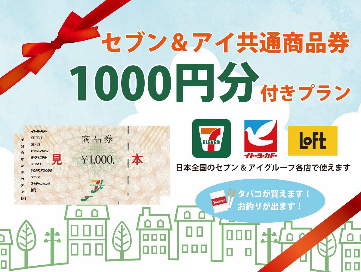 【タバコも買える】セブン＆アイ1000円分付きプラン【お釣りも出ます】