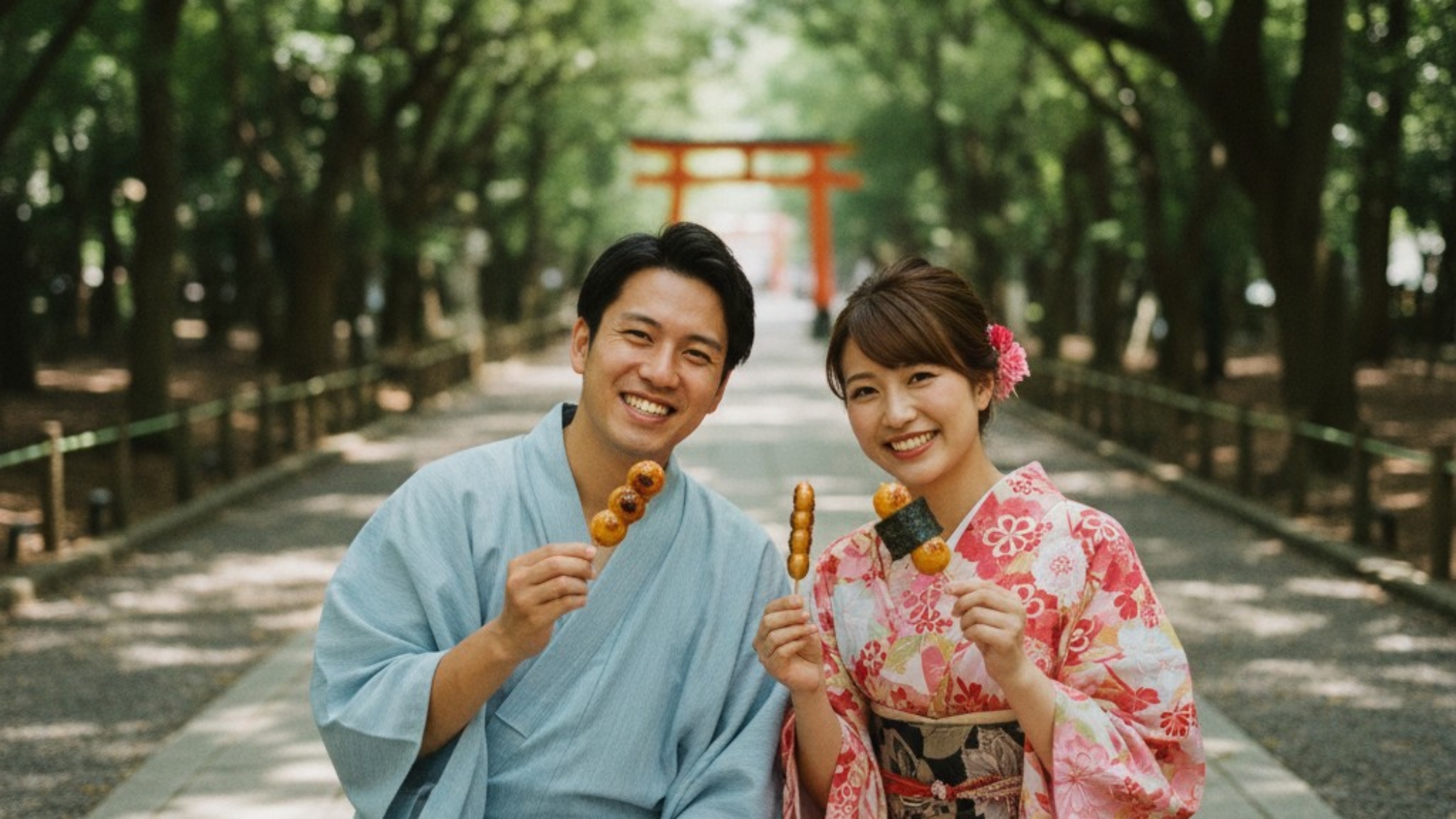 地元名物「氷川だんご」を食べてさいたま観光※イメージ