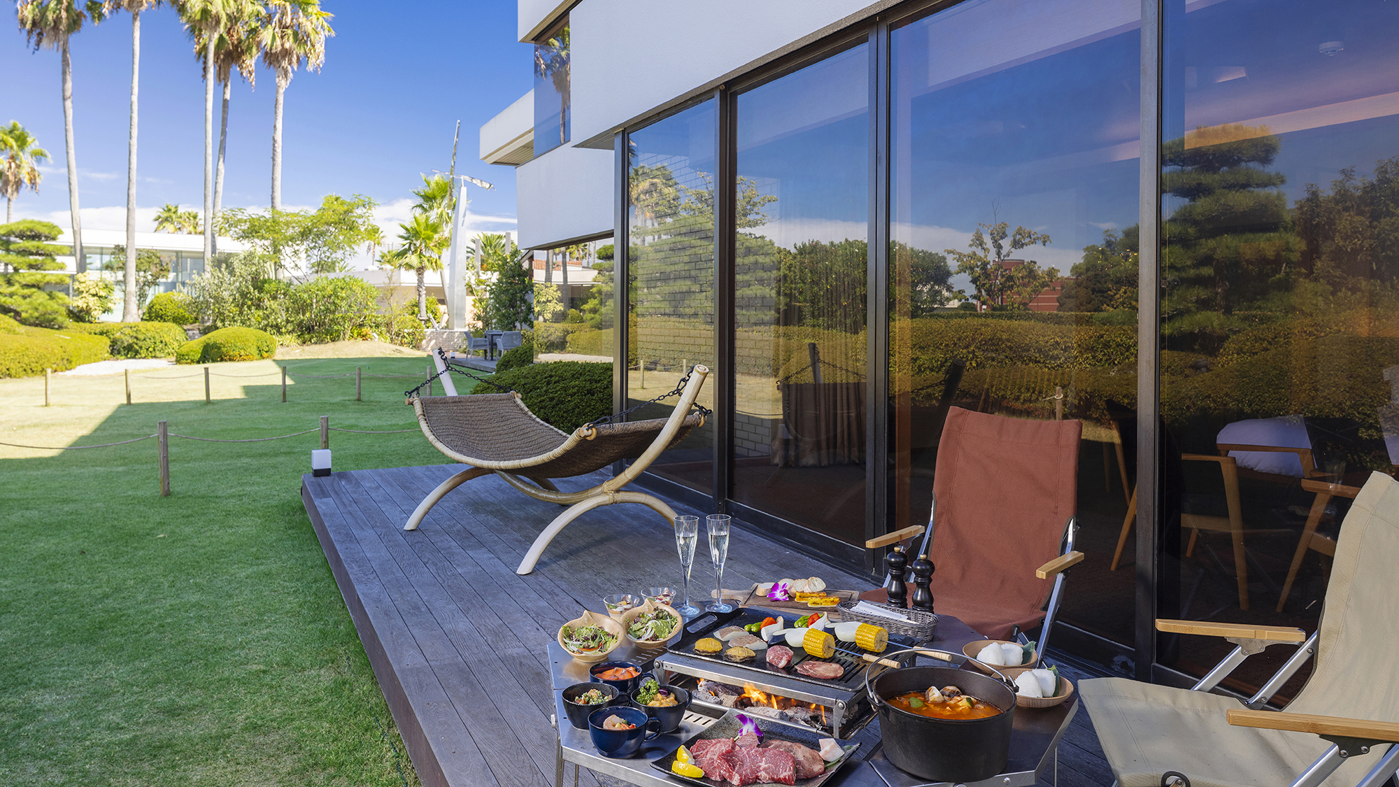 【ガーデンヴィラ】客室テラスバーベキュー（イメージ）