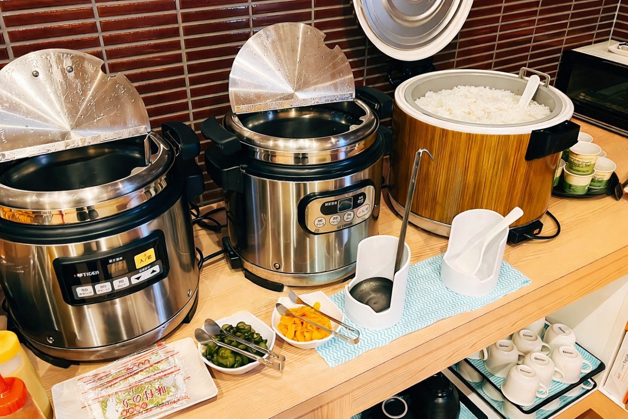 ■朝食ビュッフェ（カレー・ごはん・味噌汁）※食材は不定期で変わります。