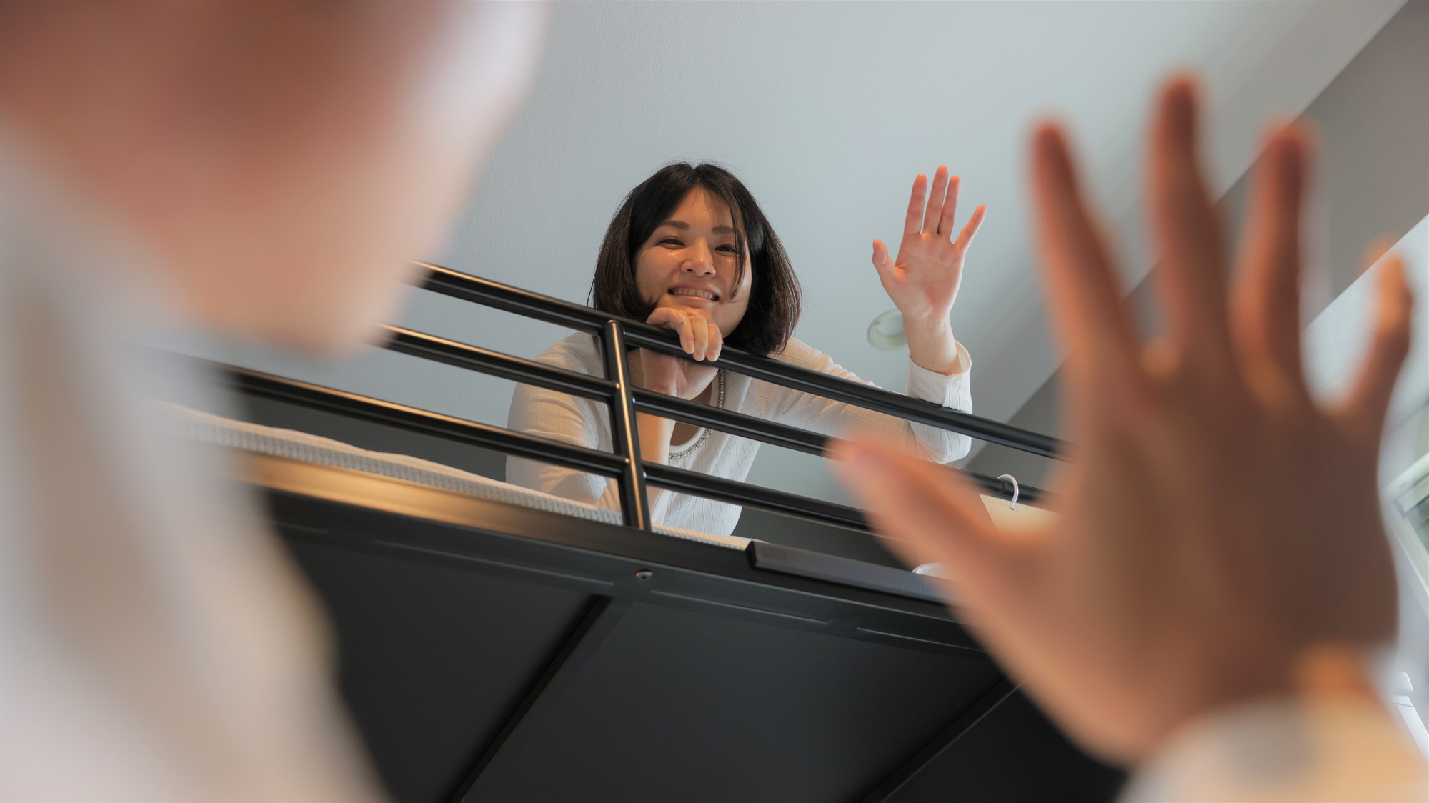 ダブルベッドとロフトベッド付