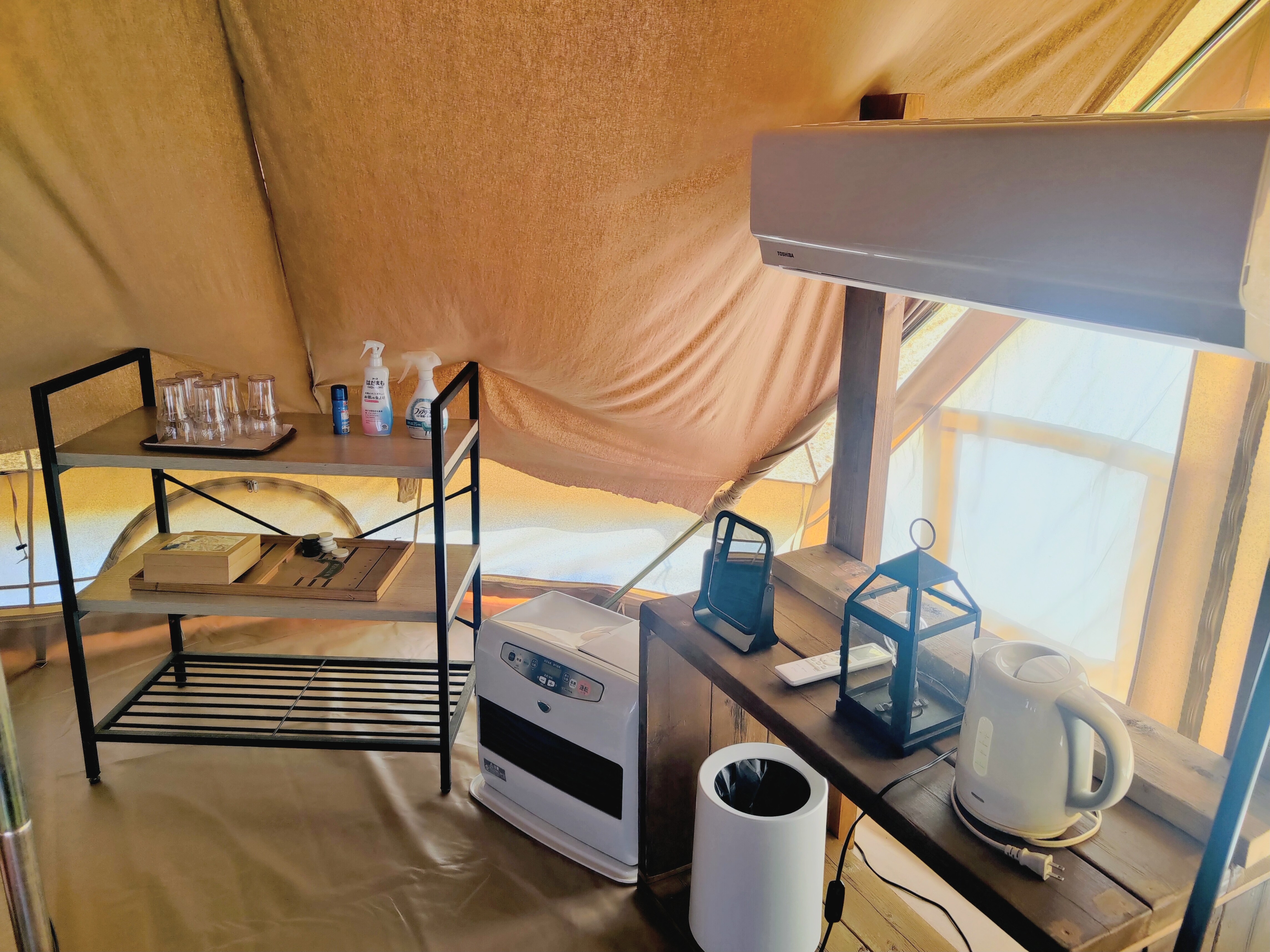 エアコン、石油ファンヒーター等のご用意あり