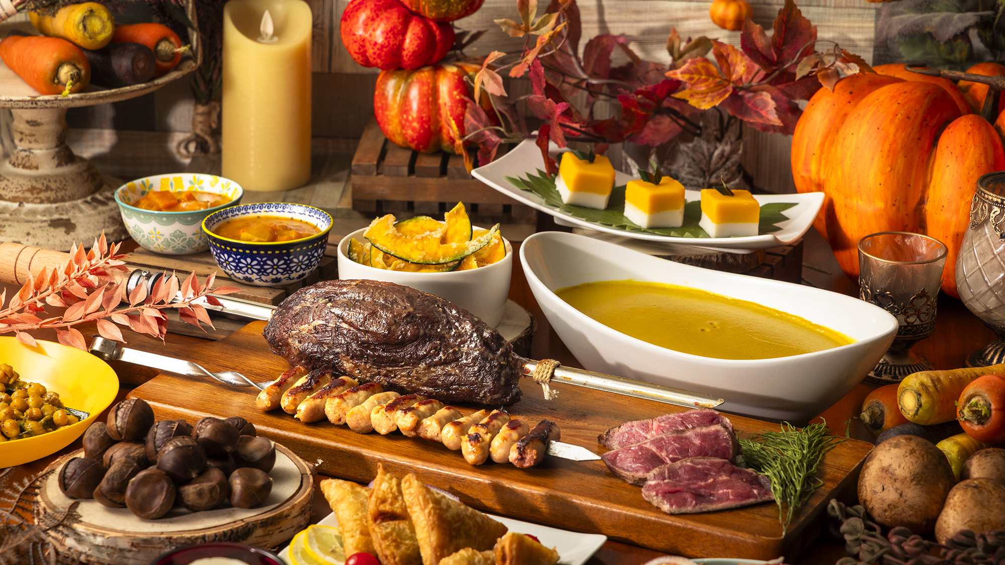 【Dinner/Autumn】 深まる季節の味わい。シュラスコと秋の食材をたっぷりと。