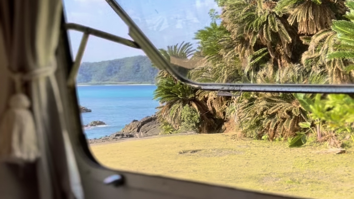 ベッドからの景色