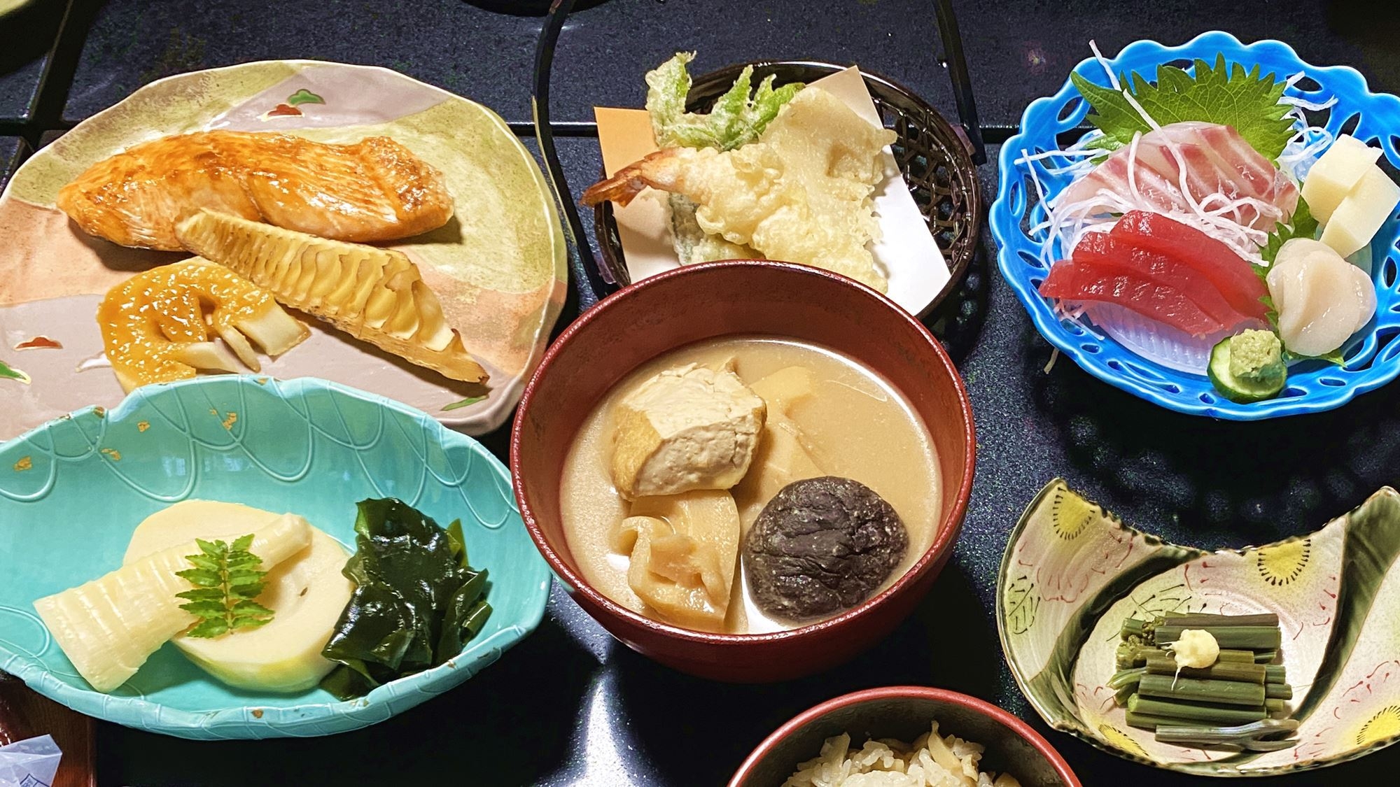 【季節限定】「湯田川孟宗御膳」朝堀り新鮮！筍料理が盛り沢山