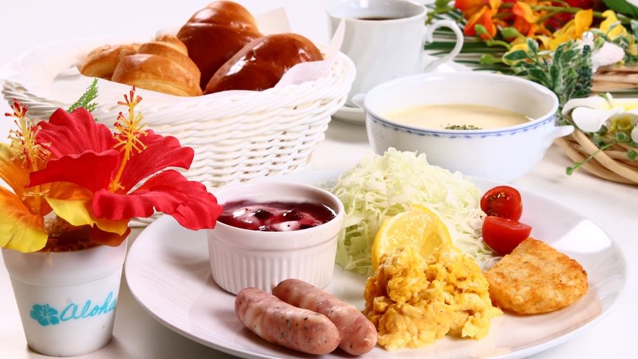 朝食付◆洋食プレート＆ふっくらパンで目覚める朝♪温泉貸切入浴OK！