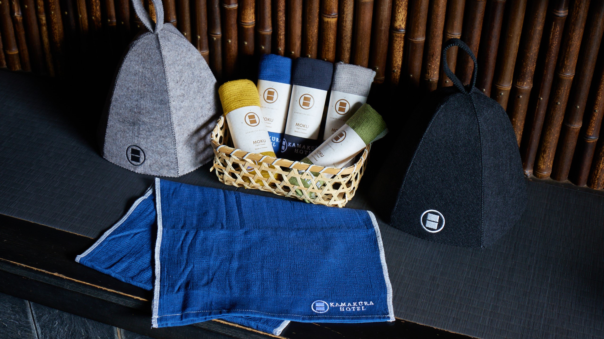 KAMAKURA HOTELオリジナルグッズ(サウナハット・MOKUタオル)
