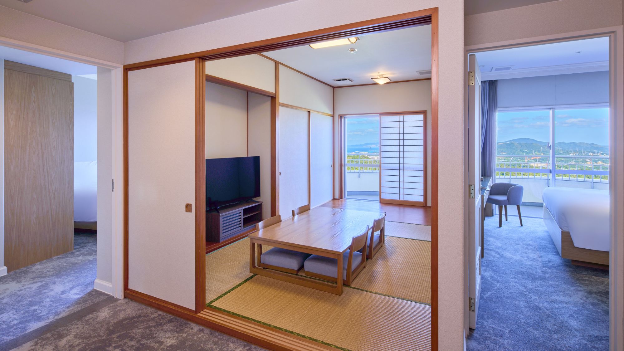 【2ベッドルーム ファミリー スイート畳の間】5名様以上でのご利用の場合は布団をご用意いたします。