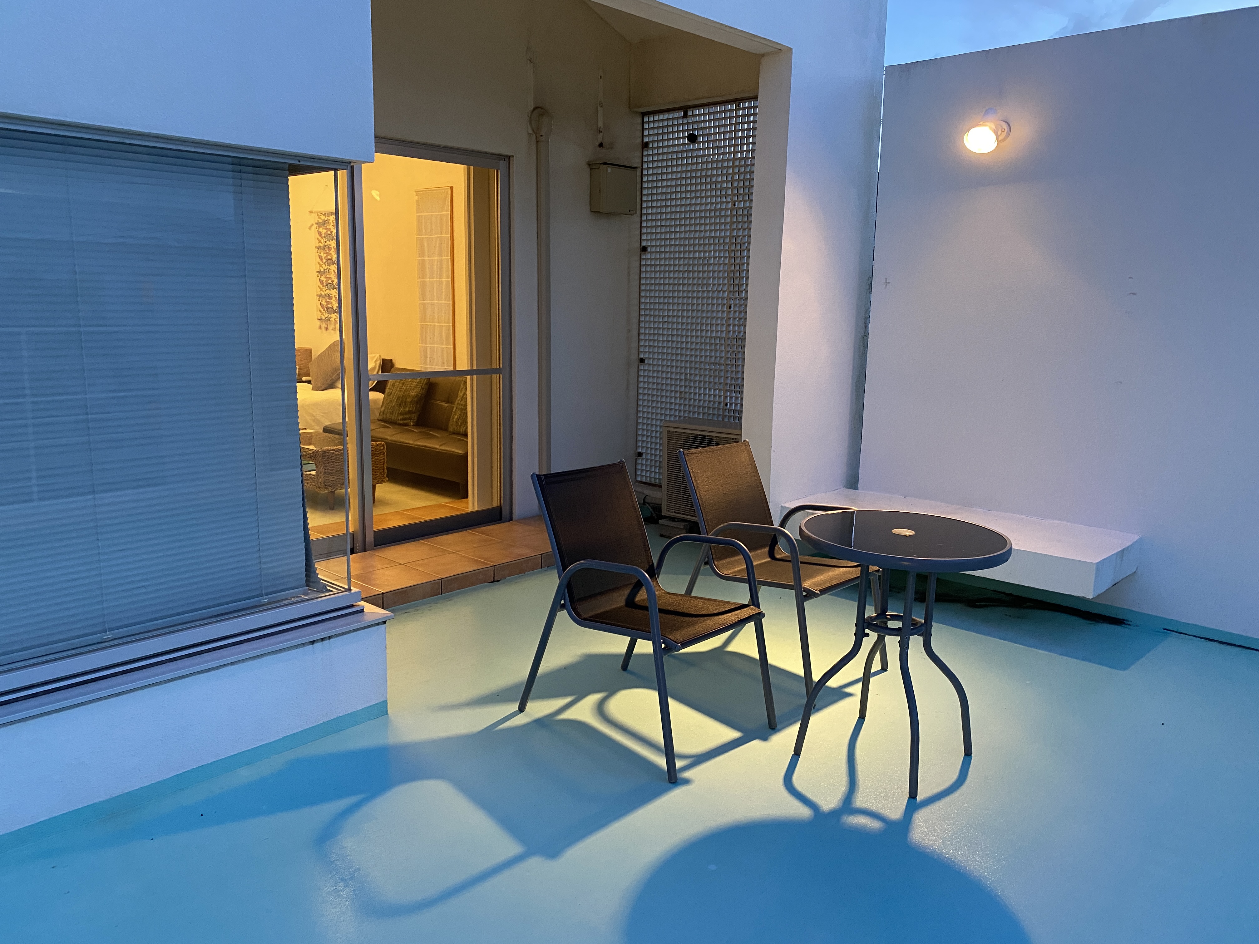 ツインベッドルームのバルコニー