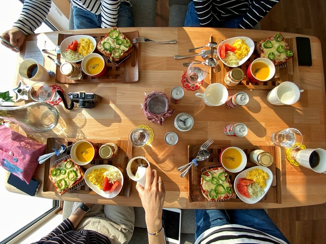 みんなで楽しい朝ごはん