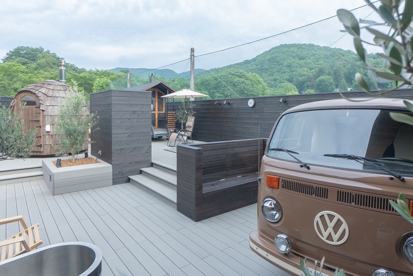 【薪焚きサウナ】星空の下で清流とサウナを楽しむととのいプラン｜キャビンルーム　夕食/朝食キット付き