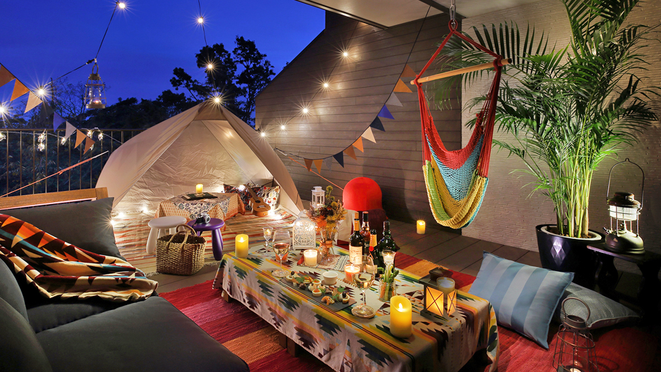 アウトドアリビング　グランピング（例）