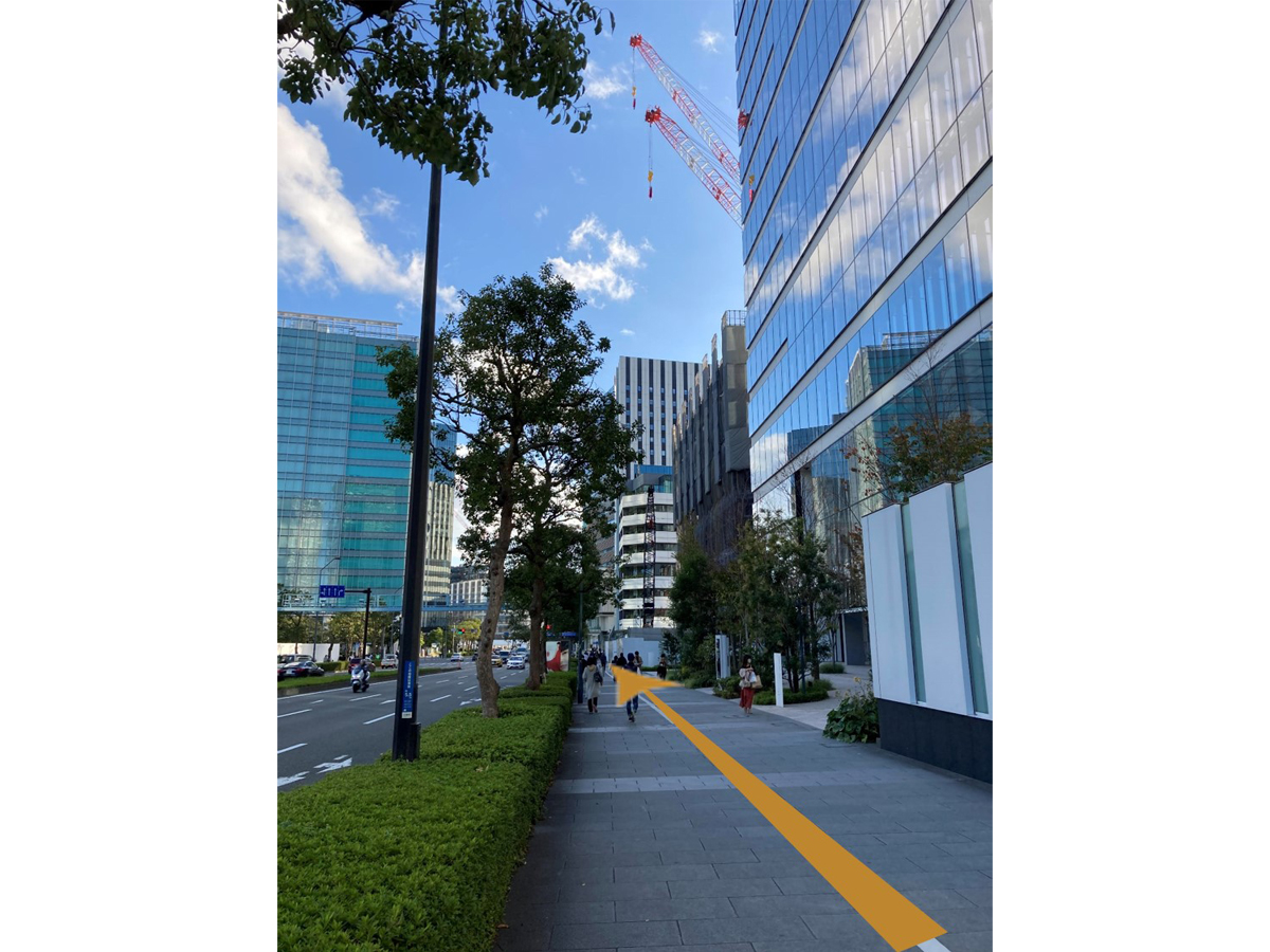 ⑤折り返し後は「すずかけ通り西」の交差点まで直進してください