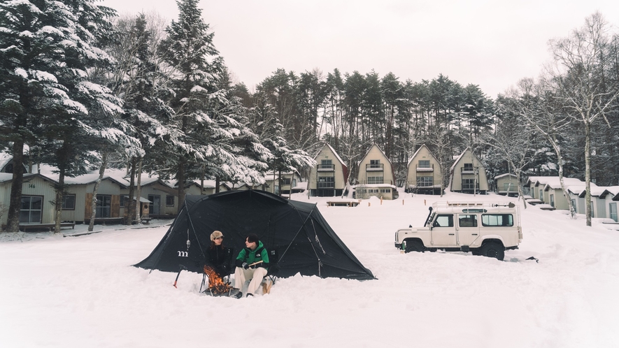 【雪景色】冬キャンプも人気です。